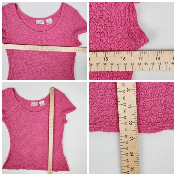 Worthington Stretch Womens Short Sleeve Top Size L Pink - Picture 6 of 8